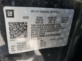 2018 GMC Acadia SLT с VIN 1GKKNMLA4JZ202962, выставлен на аукционе Copart как лот 52101595 с пробегом 107 417 миль миль и Списание • Salvage title. История ставок и продаж доступна на DreamBid. Изображение 16.