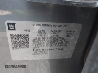 2019 Cadillac CTS Luxury RWD z VIN 1G6AR5SSXK0103146, wystawiony jako IAAI lot #42099717 z przebiegiem 24 412 mil mil oraz . Historia ofert i sprzedaży dostępna na DreamBid. Obrazek 9.