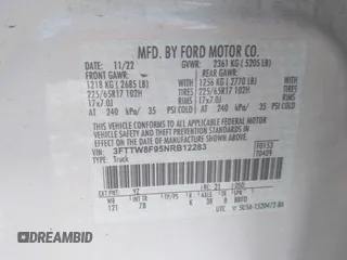 2022 Ford Maverick XL z VIN 3FTTW8F95NRB12283, wystawiony jako IAAI lot #42101781 z przebiegiem 42 756 mil mil oraz . Historia ofert i sprzedaży dostępna na DreamBid. Obrazek 9.