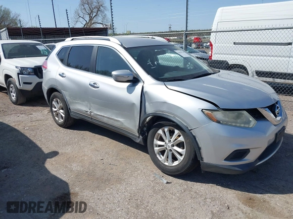 2015 Nissan Rogue SV with VIN KNMAT2MV7FP542872, listed as a IAAI auction lot 42014716 with 134,240 mi miles and . Bid and sale history available at DreamBid. Image 1.