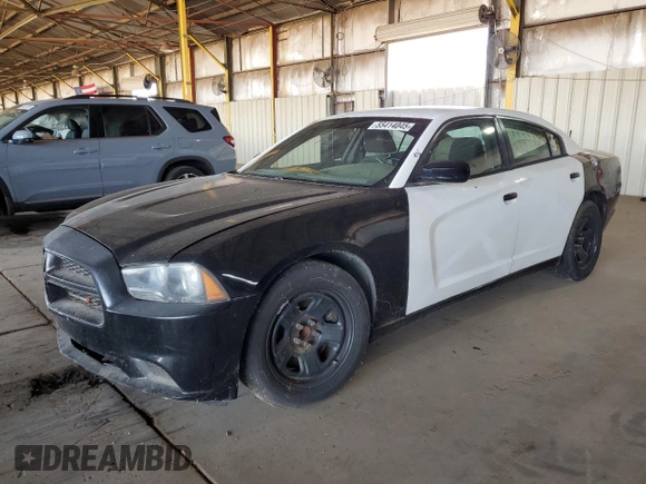 2014 Dodge Charger Police with VIN 2C3CDXAT7EH348811, listed as a Copart auction lot 55414045 with 99,097 mi miles and Clean Title. Bid and sale history available at carsss.com. Image 1.