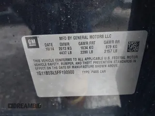 2015 Chevrolet Malibu LS with VIN 1G11B5SL5FF190900, listed as a IAAI auction lot 42048116 with 168,686 mi miles and . Bid and sale history available at DreamBid. Image 9.