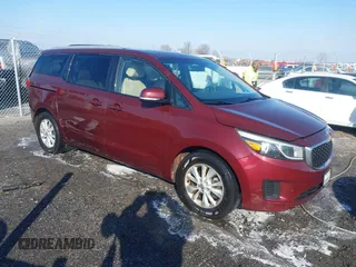 2015 Kia Sedona LX with VIN KNDMB5C14F6059569, listed as a IAAI auction lot 41564739 with 167,275 mi miles. Bid and sale history available at carsss.com. Image 1.
