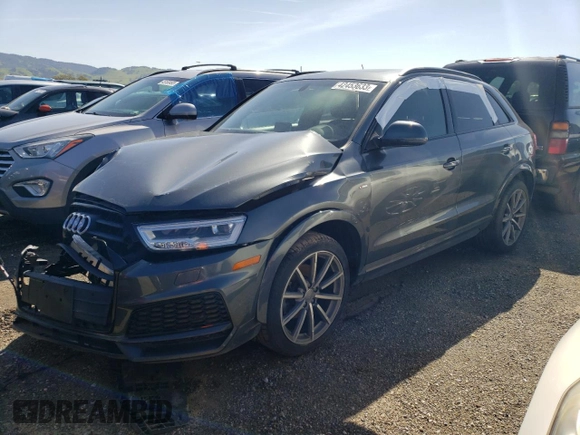 2018 Audi Q3 Premium Plus with VIN WA1JCCFS9JR007624, listed as a Copart auction lot 42453633 with 0 mi miles. Bid and sale history available at carsss.com. Image 1.