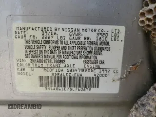 2008 Nissan Sentra S with VIN 3N1AB61E78L760892, listed as a Copart auction lot 57756485 with Not provided miles and Clean title. Bid and sale history available at DreamBid. Image 12.