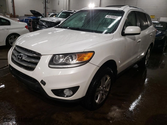 2012 Hyundai Santa Fe Limited with VIN 5XYZK3AB4CG093431, listed as a Copart auction lot 43759535 with 126,930 mi miles and Salvage Title. Bid and sale history available at carsss.com. Image 1.