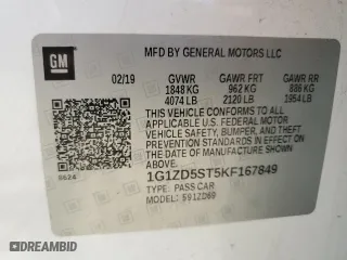 2019 Chevrolet Malibu LT with VIN 1G1ZD5ST5KF167849, listed as a Copart auction lot 48915475 with 108,526 mi miles and Salvage Title. Bid and sale history available at carsss.com. Image 12.