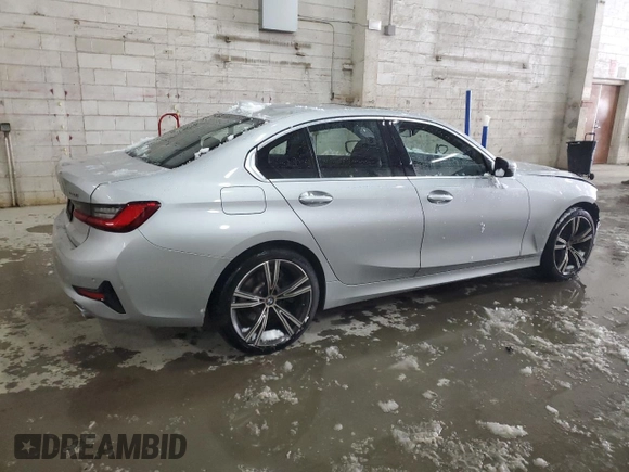 2020 BMW 3 Series 330i xDrive with VIN WBA5R7C00LFH77098, listed as a Copart auction lot 44595615 with 84,446 mi miles and Salvage Title. Bid and sale history available at DreamBid. Image 3.