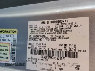 2017 Ford Mustang V6 with VIN 1FA6P8AM7H5309961, listed as a Copart auction lot 89406755 with 109,625 mi miles and Salvage Title. Bid and sale history available at carsss.com. Image 12.