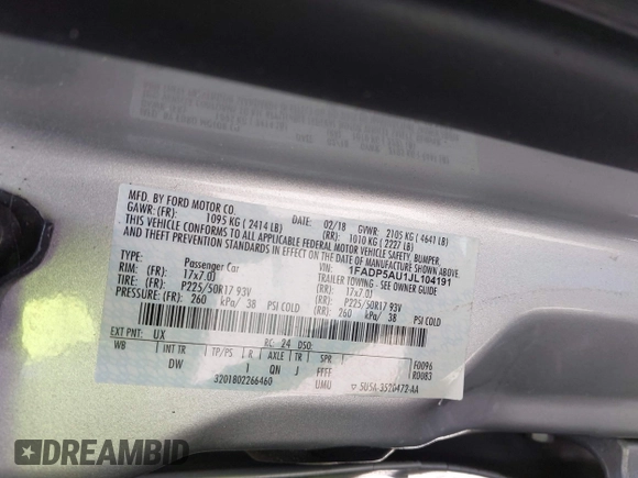 2018 Ford C-Max SE z VIN 1FADP5AU1JL104191, wystawiony jako IAAI lot #42153994 z przebiegiem 132 413 mil mil oraz . Historia ofert i sprzedaży dostępna na DreamBid. Obrazek 9.