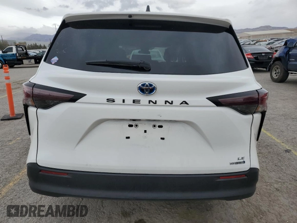 2023 Toyota Sienna LE with VIN 5TDKRKEC6PS159898, listed as a Copart auction lot 47661585 with 38,542 mi miles and Salvage Title. Bid and sale history available at carsss.com. Image 6.