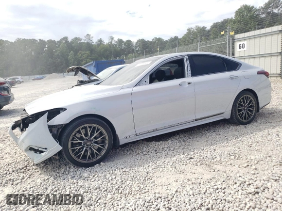 2019 Genesis G80 3.3T Sport with VIN KMTFN4JB8KU313006, listed as a Copart auction lot 69865804 with 126,992 mi miles and Salvage Title. Bid and sale history available at carsss.com. Image 1.