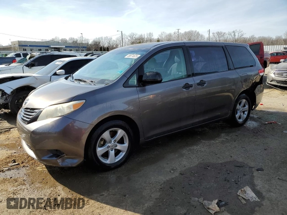 2012 Toyota Sienna with VIN 5TDZK3DC9CS205163, listed as a Copart auction lot 88674625 with 159,635 mi miles and Salvage title. Bid and sale history available at DreamBid. Image 1.