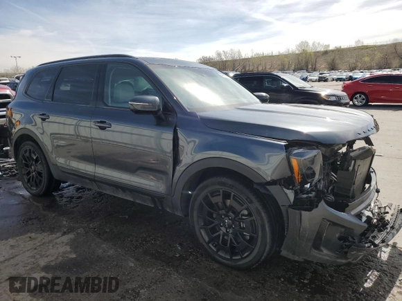 2022 Kia Telluride SX with VIN 5XYP5DHC2NG297649, listed as a Copart auction lot 54086565 with 26,111 mi miles and Salvage title. Bid and sale history available at DreamBid. Image 4.