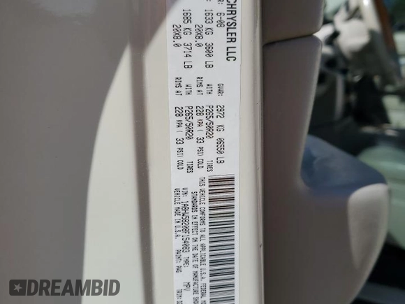 2008 Chrysler Aspen Limited z VIN 1A8HW58208F154083, wystawiony jako Copart lot #53396665 z przebiegiem 138 181 mil mil oraz Szkoda całkowita • Salvage title. Historia ofert i sprzedaży dostępna na DreamBid. Obrazek 13.