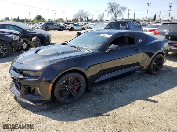 2017 Chevrolet Camaro ZL1 with VIN 1G1FJ1R62H0182079, listed as a Copart auction lot 52446335 with 21,652 mi miles and Salvage Title. Bid and sale history available at carsss.com. Image 1.
