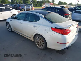 2015 Kia Optima SX Turbo with VIN 5XXGR4A69FG517335, listed as a IAAI auction lot 42014655 with 91,831 mi miles. Bid and sale history available at carsss.com. Image 3.