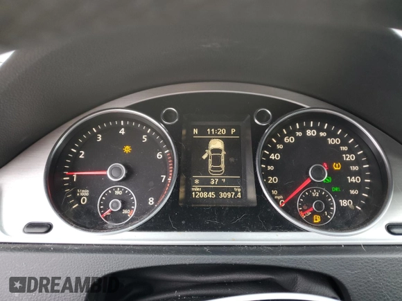 2012 Volkswagen CC Lux with VIN WVWHN7AN6CE507032, listed as a Copart auction lot 44064225 with 120,845 mi miles and Salvage Title. Bid and sale history available at carsss.com. Image 9.