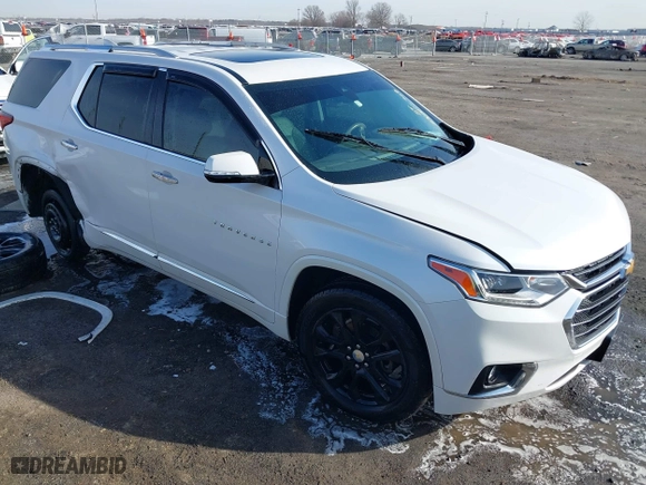 2018 Chevrolet Traverse Premier with VIN 1GNERKKW1JJ128646, listed as a IAAI auction lot 41423966 with 130,078 mi miles. Bid and sale history available at carsss.com. Image 1.