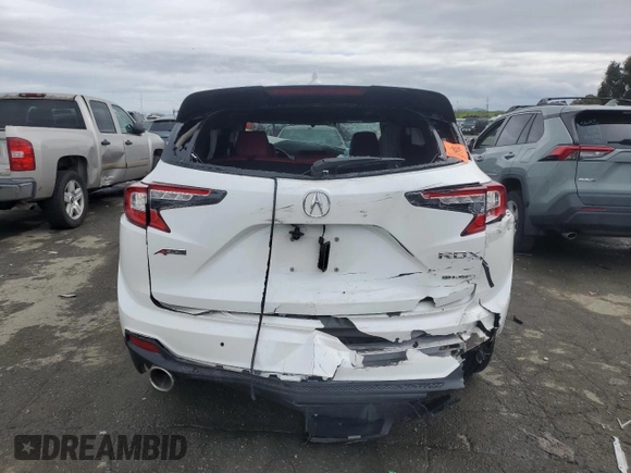 2021 Acura RDX w/A-Spec Package with VIN 5J8TC2H62ML047139, listed as a Copart auction lot 43649055 with 0 mi miles and Salvage Title. Bid and sale history available at carsss.com. Image 6.