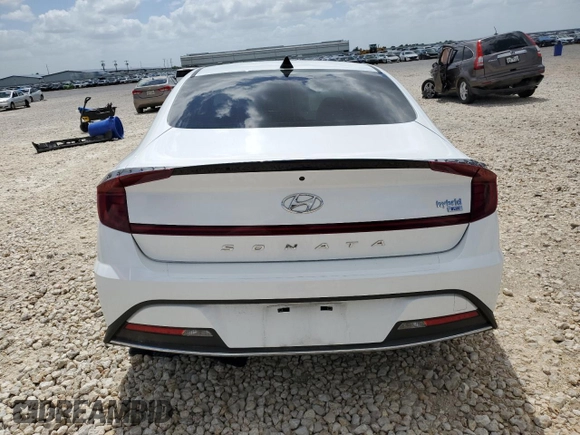 2022 Hyundai Sonata Hybrid Blue with VIN KMHL24JJXNA048348, listed as a Copart auction lot 65349624 with 14,379 mi miles and Salvage Title. Bid and sale history available at carsss.com. Image 6.