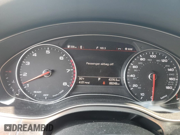 2016 Audi A7 Prestige with VIN WAU2GAFC3GN162310, listed as a Copart auction lot 59275135 with 89,248 mi miles and Salvage title. Bid and sale history available at DreamBid. Image 9.