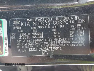 2010 Kia Soul + with VIN KNDJT2A28A7125814, listed as a IAAI auction lot 41808123 with 171,124 mi miles. Bid and sale history available at carsss.com. Image 9.