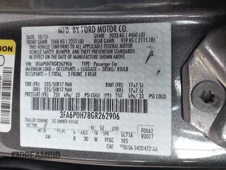 2016 Ford Fusion SE with VIN 3FA6P0H78GR262906, listed as a IAAI auction lot 42313519 with 174,806 mi miles and . Bid and sale history available at DreamBid. Image 9.