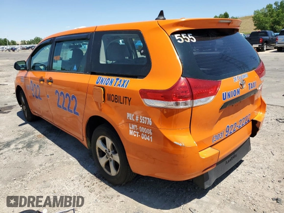 2014 Toyota Sienna L with VIN 5TDZK3DC1ES415890, listed as a Copart auction lot 62812484 with 270,286 mi miles and Salvage Title. Bid and sale history available at carsss.com. Image 2.