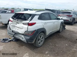2023 Hyundai Kona SEL with VIN KM8K62AB2PU981160, listed as a IAAI auction lot 41912402 with 107,495 mi miles. Bid and sale history available at carsss.com. Image 4.