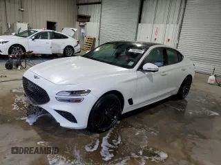 2022 Genesis G70 3.3T Launch Edition with VIN KMTG14TE4NU082195, listed as a Copart auction lot 70804084 with 48,844 mi miles and Salvage Title. Bid and sale history available at carsss.com. Image 1.