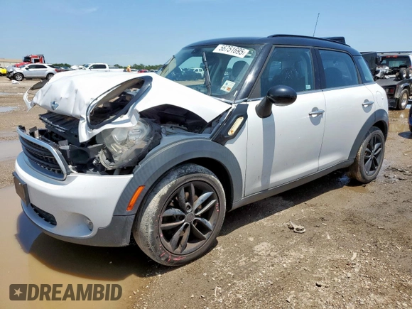 2015 MINI Countryman with VIN WMWZB3C52FWR43973, listed as a Copart auction lot 56751695 with 117,096 mi miles and Salvage title. Bid and sale history available at DreamBid. Image 1.