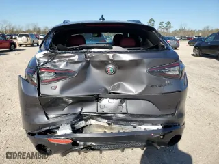 2021 Alfa Romeo Stelvio Ti with VIN ZASPAKBN4M7D18255, listed as a Copart auction lot 48514765 with 0 mi miles and Salvage Title. Bid and sale history available at carsss.com. Image 6.
