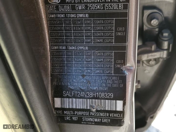 2008 Land Rover LR2 HSE with VIN SALFT24N38H108329, listed as a Copart auction lot 73279624 with 136,210 mi miles and Salvage Title. Bid and sale history available at carsss.com. Image 15.