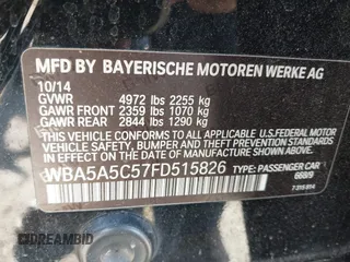 2015 BMW 5 Series 528i z VIN WBA5A5C57FD515826, wystawiony jako IAAI lot #42232062 z przebiegiem 80 641 mil mil oraz . Historia ofert i sprzedaży dostępna na DreamBid. Obrazek 9.