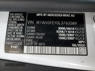 2020 Mercedes-Benz Metris with VIN W1WV0FEY0L3763389, listed as a Copart auction lot 48568995 with 245,294 mi miles and Clean Title. Bid and sale history available at DreamBid. Image 13.