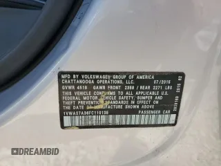 2015 Volkswagen Passat Wolfsburg Edition with VIN 1VWAS7A36FC110135, listed as a Copart auction lot 61097945 with 111,284 mi miles and Salvage title. Bid and sale history available at DreamBid. Image 12.