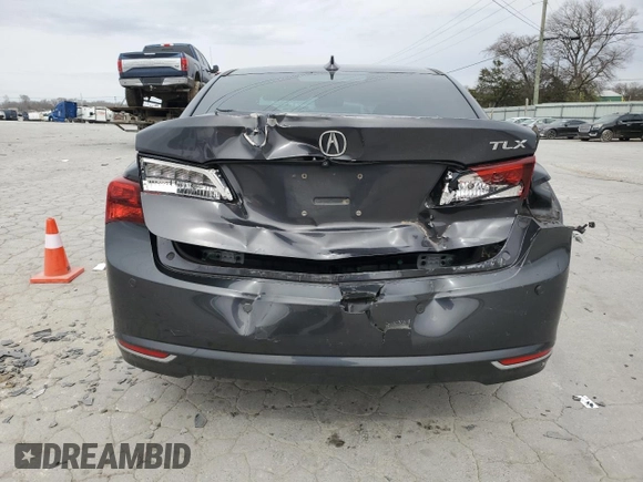 2015 Acura TLX V6 Advance with VIN 19UUB2F77FA002604, listed as a Copart auction lot 48349805 with 125,276 mi miles and Salvage Title. Bid and sale history available at carsss.com. Image 6.