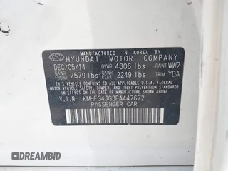 2015 Hyundai Azera z VIN KMHFG4JG3FA447672, wystawiony jako IAAI lot #42474930 z przebiegiem 125 425 mil mil oraz . Historia ofert i sprzedaży dostępna na DreamBid. Obrazek 9.