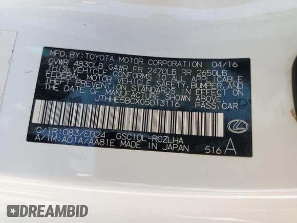 2016 Lexus RC 350 F Sport z VIN JTHHE5BCXG5013116, wystawiony jako Copart lot #42344265 z przebiegiem 104 241 mil mil oraz Szkoda całkowita • Salvage title. Historia ofert i sprzedaży dostępna na DreamBid. Obrazek 13.