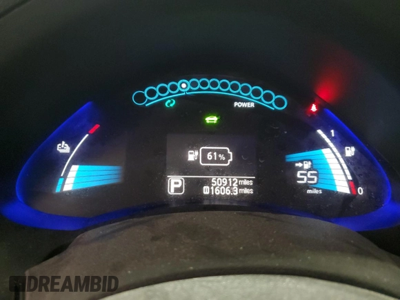 2016 Nissan LEAF S with VIN 1N4AZ0CP2GC309955, listed as a Copart auction lot 53639905 with 50,912 mi miles and Clean title. Bid and sale history available at DreamBid. Image 9.