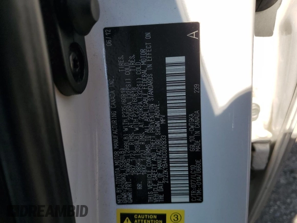 2013 Lexus RX 350 с VIN 2T2ZK1BA4DC092833, выставлен на аукционе Copart как лот 63031545 с пробегом 97 761 миль миль и Чистый • Clean title. История ставок и продаж доступна на DreamBid. Изображение 14.