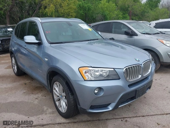 2013 BMW X3 xDrive28i with VIN 5UXWX9C51D0A21335, listed as a IAAI auction lot 41949974 with 98,357 mi miles. Bid and sale history available at carsss.com. Image 1.