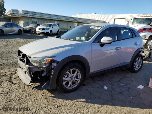 2021 Mazda CX-3 Sport with VIN JM1DKDB70M1500172, listed as a Copart auction lot 42643785 with 65,397 mi miles and Salvage Title. Bid and sale history available at carsss.com. Image 1.