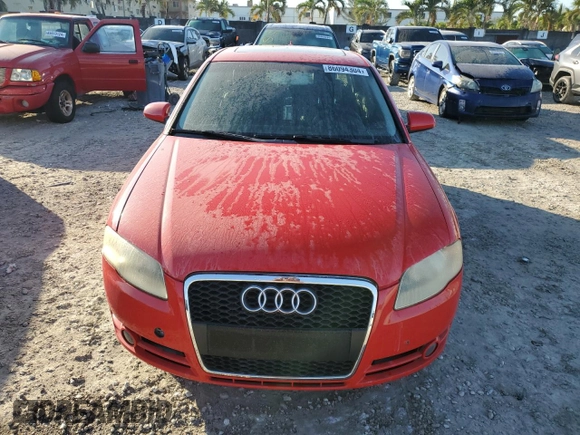 2007 Audi A4 2.0T with VIN WAUAF78E17A169408, listed as a Copart auction lot 86094304 with 141,237 mi miles and Clean Title. Bid and sale history available at carsss.com. Image 5.