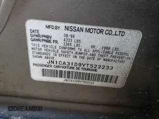 2000 Nissan Maxima GXE z VIN JN1CA31D9YT522233, wystawiony jako Copart lot #63989294 z przebiegiem 238 554 mil mil oraz Szkoda całkowita • Salvage title. Historia ofert i sprzedaży dostępna na DreamBid. Obrazek 14.