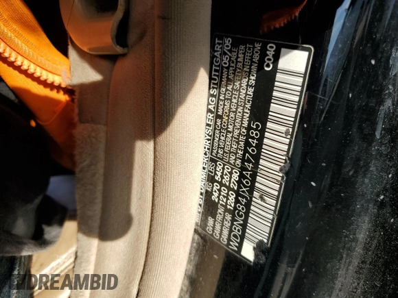 2006 Mercedes-Benz S 500 with VIN WDBNG84JX6A476485, listed as a Copart auction lot 77179734 with 229,079 mi miles and Clean title. Bid and sale history available at DreamBid. Image 12.