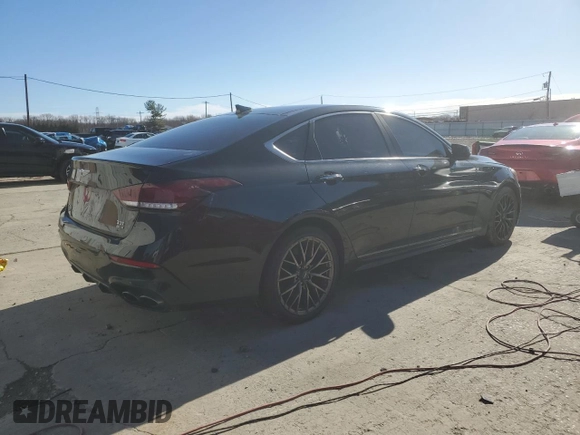 2018 Genesis G80 Sport with VIN KMHGN4JB0JU249217, listed as a Copart auction lot 49489395 with 141,600 mi miles and Clean title. Bid and sale history available at DreamBid. Image 3.