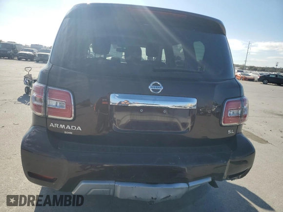 2018 Nissan Armada SV with VIN JN8AY2ND8J9054605, listed as a Copart auction lot 86407704 with 0 mi miles and Salvage Title. Bid and sale history available at carsss.com. Image 6.
