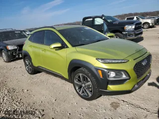 2019 Hyundai Kona Ultimate with VIN KM8K53A54KU215197, listed as a Copart auction lot 84950934 with 68,600 mi miles and Salvage Title. Bid and sale history available at carsss.com. Image 4.